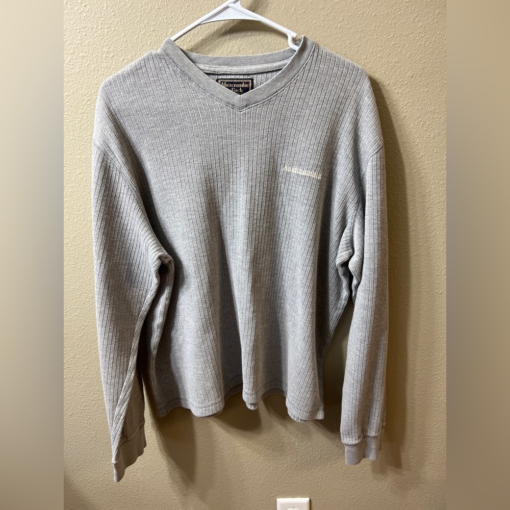 Abercrombie And Fitch Men’s Long Sleeve Sweater Grey Size Large
